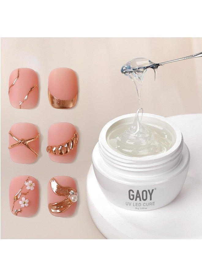 GAOY 3D Sculpting Gel for Nail Art, Semi-solid Nail Gel, No Wipe Nail Modeling Gel for Rubbing Chrome Nail Powder, Sticking Rhinestones and Painting - Image 1