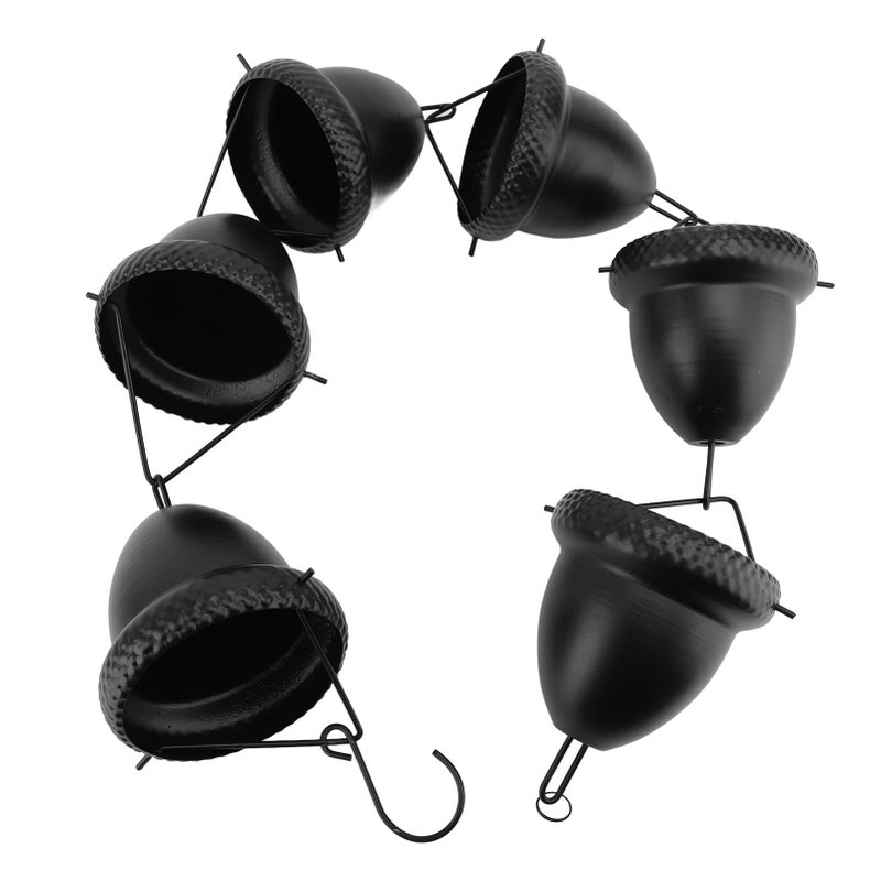 Large Cup Acorn Rain Chain 3 28 Feet Black Replacement Downspout Gutter Garden Outdoor Decoration - Image 3