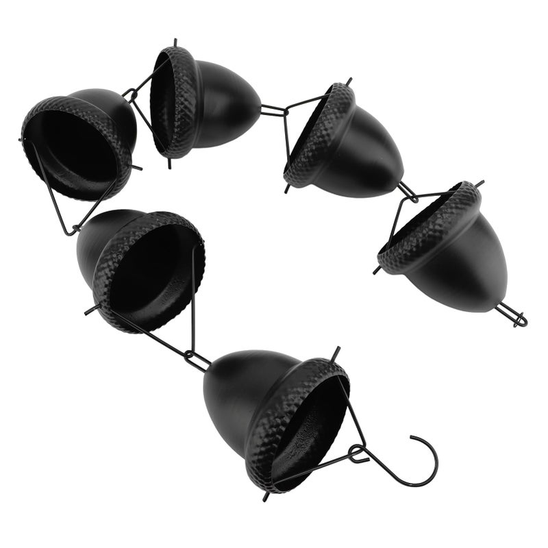 Large Cup Acorn Rain Chain 3 28 Feet Black Replacement Downspout Gutter Garden Outdoor Decoration - Image 4