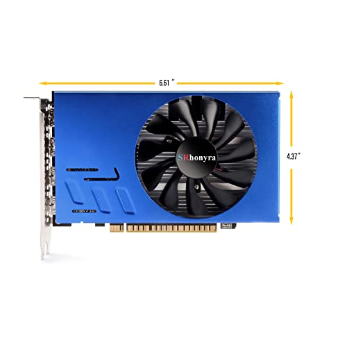 SRhonyra R7 350 4GB بطاقة رسومات متعددة الشاشات GDDR5 6HDMI بطاقة فيديو GPU PCI-Express 128-Bit Placa De Video للتداول في الأسهم، جدار الفيديو، مشروع العرض - Image 3
