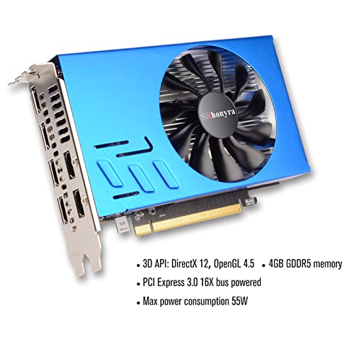 SRhonyra R7 350 4GB بطاقة رسومات متعددة الشاشات GDDR5 6HDMI بطاقة فيديو GPU PCI-Express 128-Bit Placa De Video للتداول في الأسهم، جدار الفيديو، مشروع العرض - Image 5