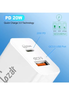 Gzar Gzar PD 20W Wall Charger QC 3.0 USB + Type C PD3.0 Dual Port Ultra Fast Universal Travel Adapter Compatible With Smart Charging Technology  - Image 4