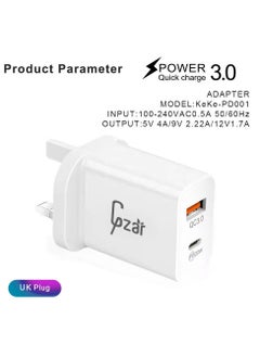 Gzar Gzar PD 20W Wall Charger QC 3.0 USB + Type C PD3.0 Dual Port Ultra Fast Universal Travel Adapter Compatible With Smart Charging Technology  - Image 5