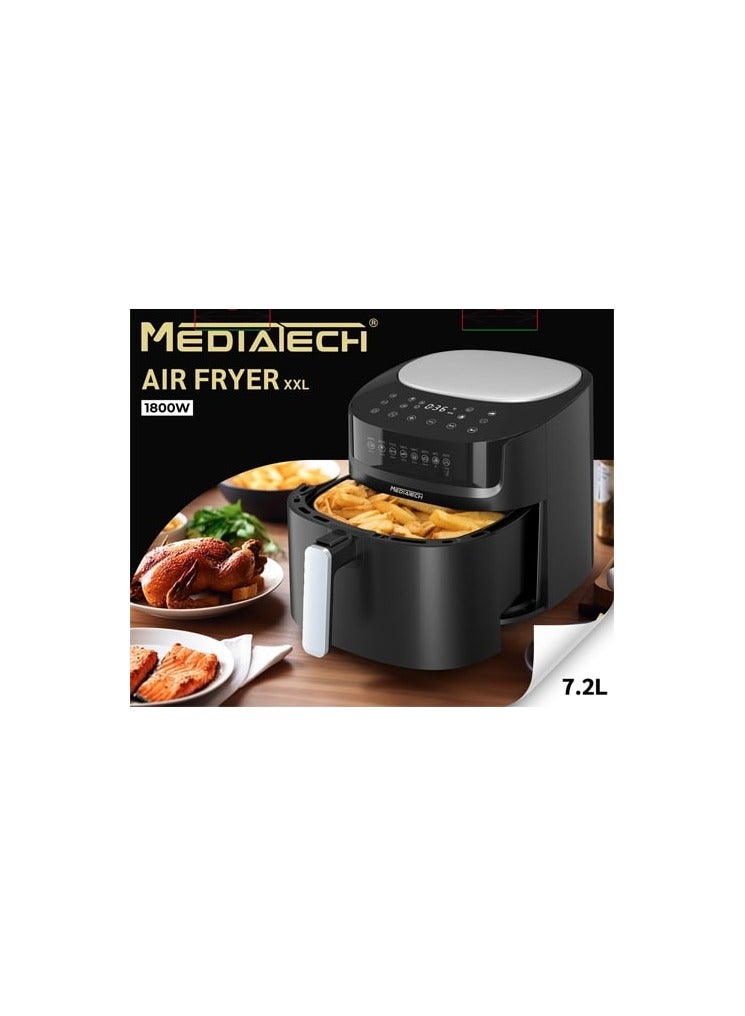 Mediatech Healthy Air Fryer XXL, 7.2L , Digital Touch Control ,Oil-Less Fryer, Easy Clean Basket, 8 Preset Functions, Rapid Air Convection ,MT-AF2000- Black - Image 4