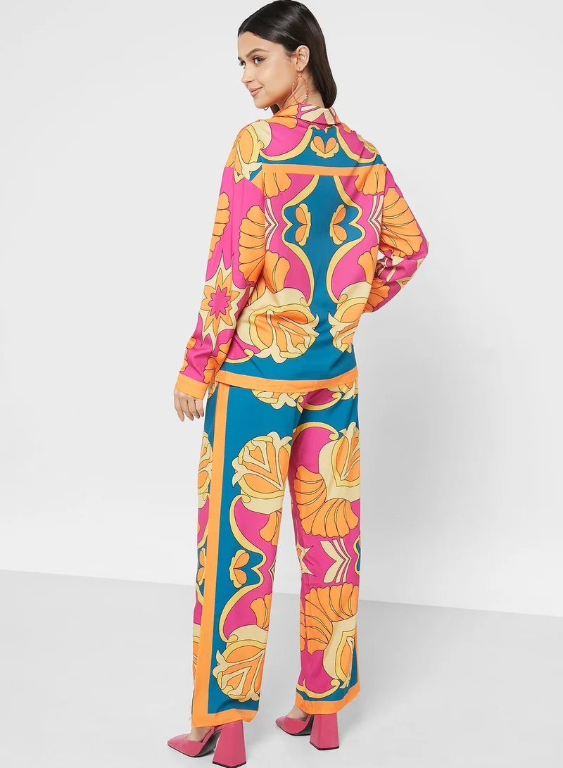 Ginger Printed Casual Pant Set