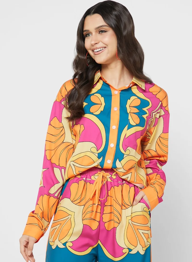 Ginger Printed Casual Pant Set