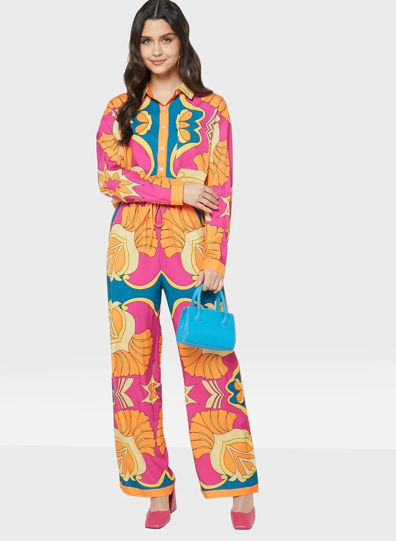 Ginger Printed Casual Pant Set