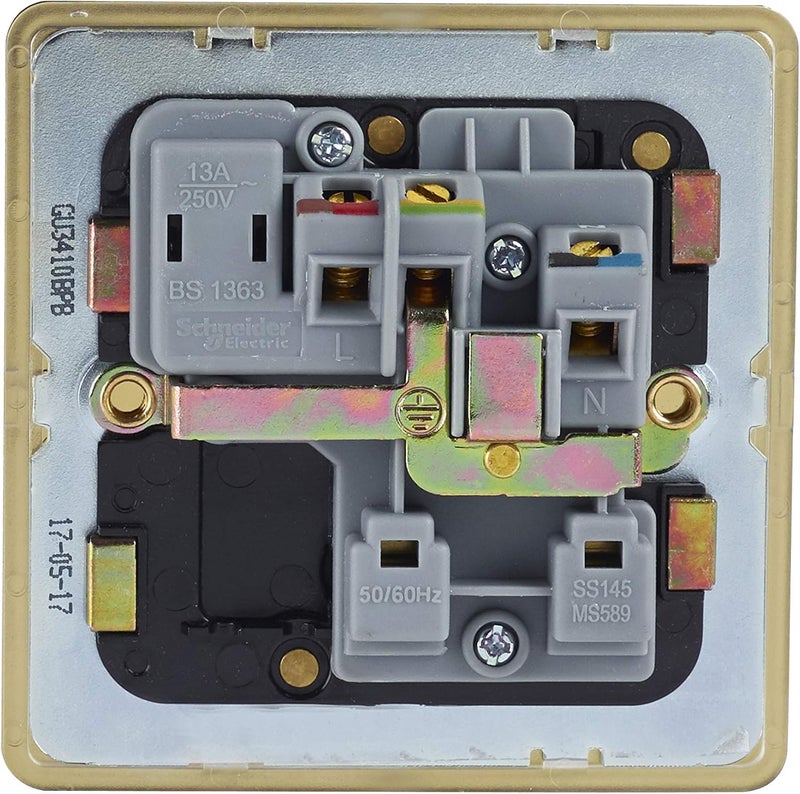 Schneider Electric Polished Brass Switched Power Socket - Image 4