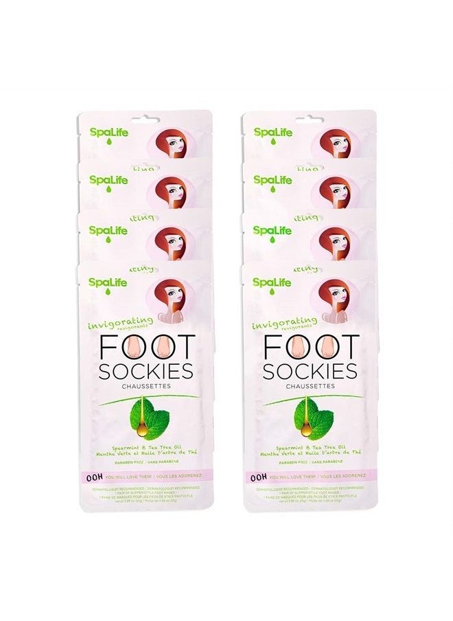 SpaLife - Invigorating Spearmint & Tea Tree Oil Foot Sockies (8 Ct) - Image 1