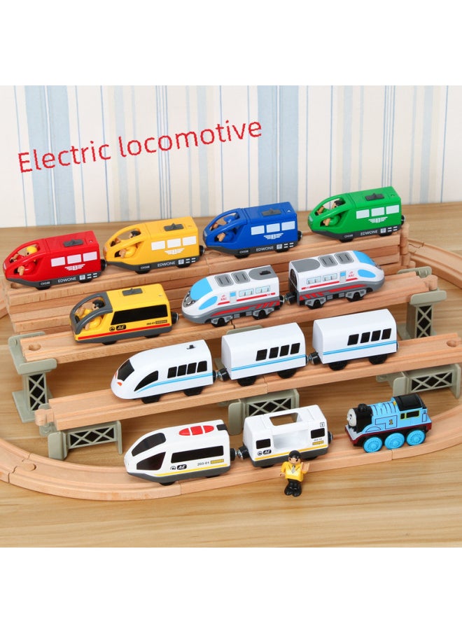 Connectable Metal Thomas Magnetic Alloy Electric Miniature Train Head Children's Toy Highden Car Head Carriage Collection-Color:Red Steam Electric Car Head  - Image 2