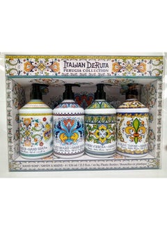 Combo Set 4, Italian Deruta Hand Soap Collection 21.5 FL OZ Each, lavender, lemon verbena, sweet orange & olive thyme