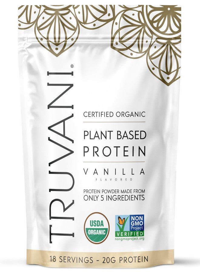 Truvani Organic Plant Based Protein Powder | Vanilla | 20g Pea Protein | 18 Servings | Vegan & Keto | Gluten & Dairy Free | Low Carb | No Added Sugar - Image 1