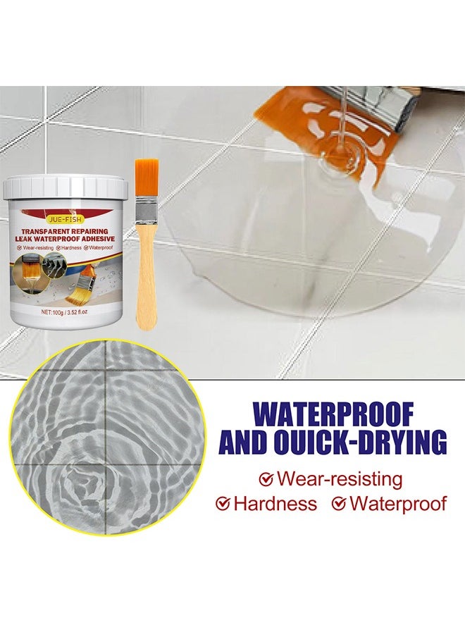 JUE-FISH Transparent Repairing Leak Waterproof Adhesive, Waterproof Insulating Sealant, Super Strong Bonding Sealant Invisible Waterproof Anti-Leakage Agent, Used For Crack Leakage, 100G  - Image 3
