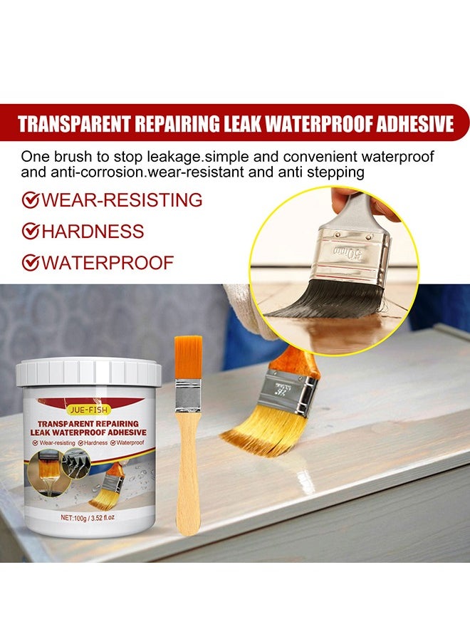 JUE-FISH Transparent Repairing Leak Waterproof Adhesive, Waterproof Insulating Sealant, Super Strong Bonding Sealant Invisible Waterproof Anti-Leakage Agent, Used For Crack Leakage, 100G  - Image 4
