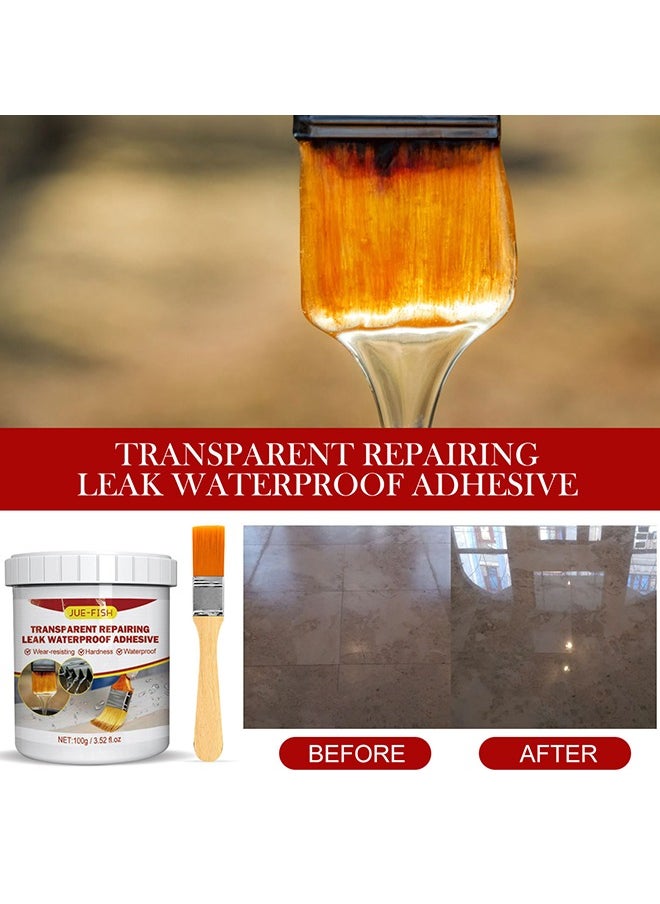 JUE-FISH Transparent Repairing Leak Waterproof Adhesive, Waterproof Insulating Sealant, Super Strong Bonding Sealant Invisible Waterproof Anti-Leakage Agent, Used For Crack Leakage, 100G  - Image 5