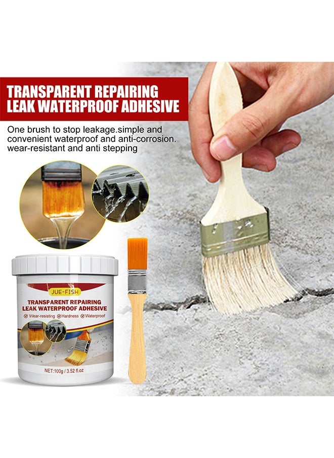 JUE-FISH Transparent Repairing Leak Waterproof Adhesive, Waterproof Insulating Sealant, Super Strong Bonding Sealant Invisible Waterproof Anti-Leakage Agent, Used For Crack Leakage, 100G  - Image 2