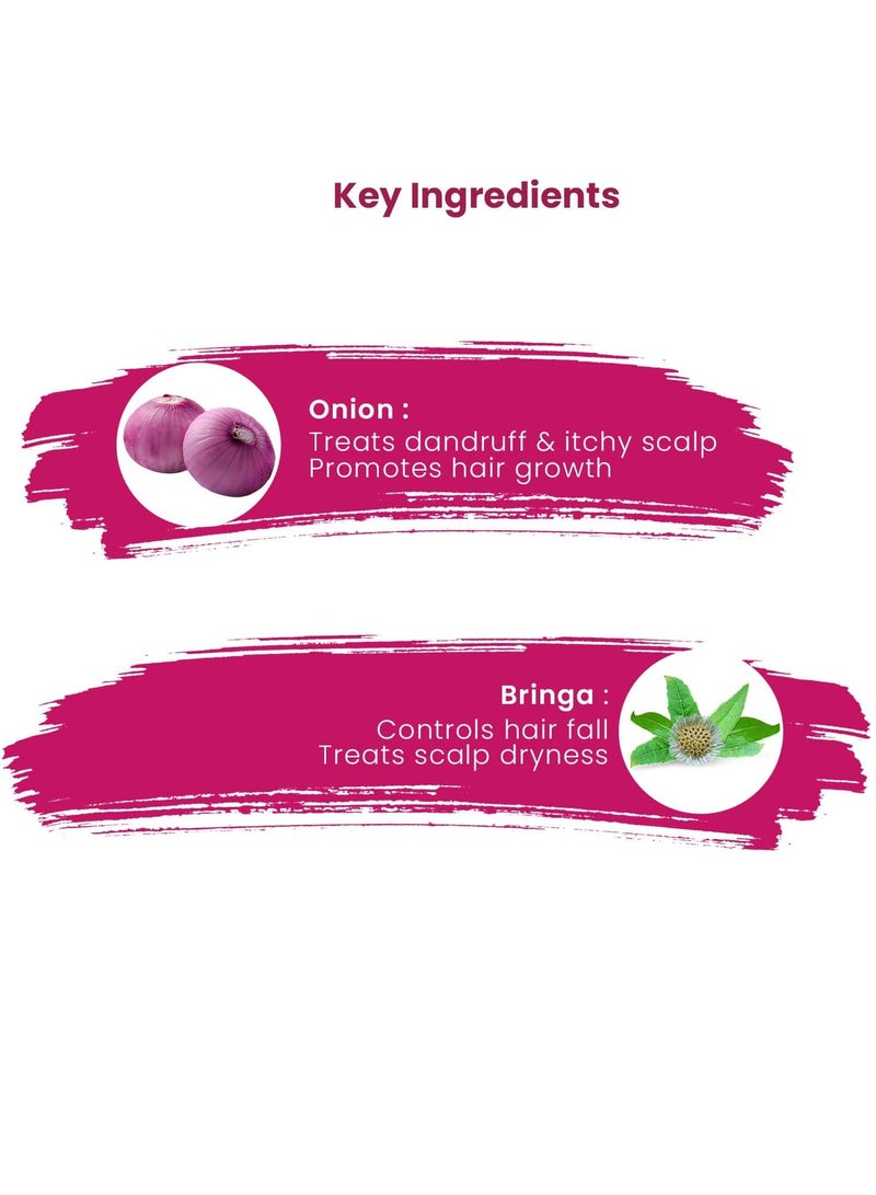 Dhathri Onion Shampoo Promotes Hair Growth and Controls Hair Fall Onion Bhringraj Shampoo to Soothe Scalp Irritations and to Prevent Damage to Hair Follicles 300 ml - Image 5