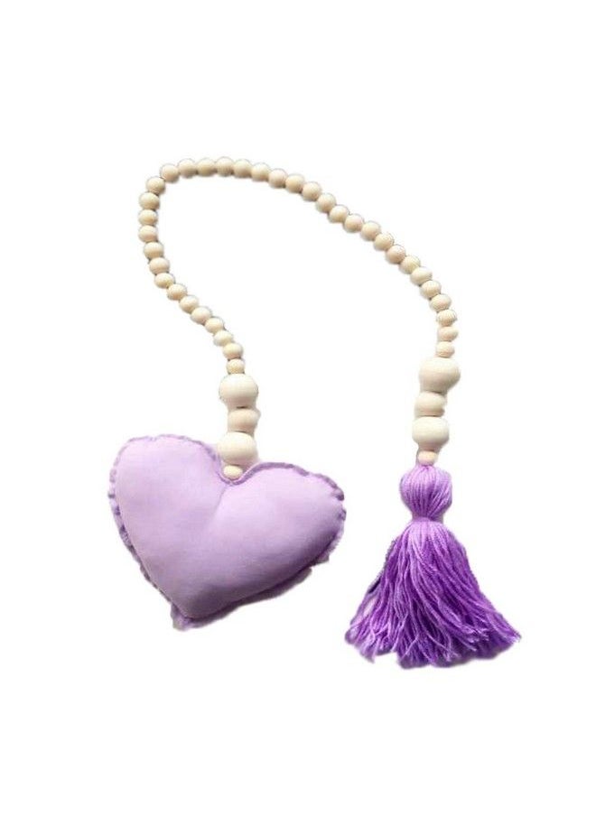Baby Bucket - Nordic Wooden Beads Ornament Double Star Moon Kids Room Decoration Baby Crib Tent Hanging Pendant Wall Decor Photography Props [Purpleheart] - Image 1