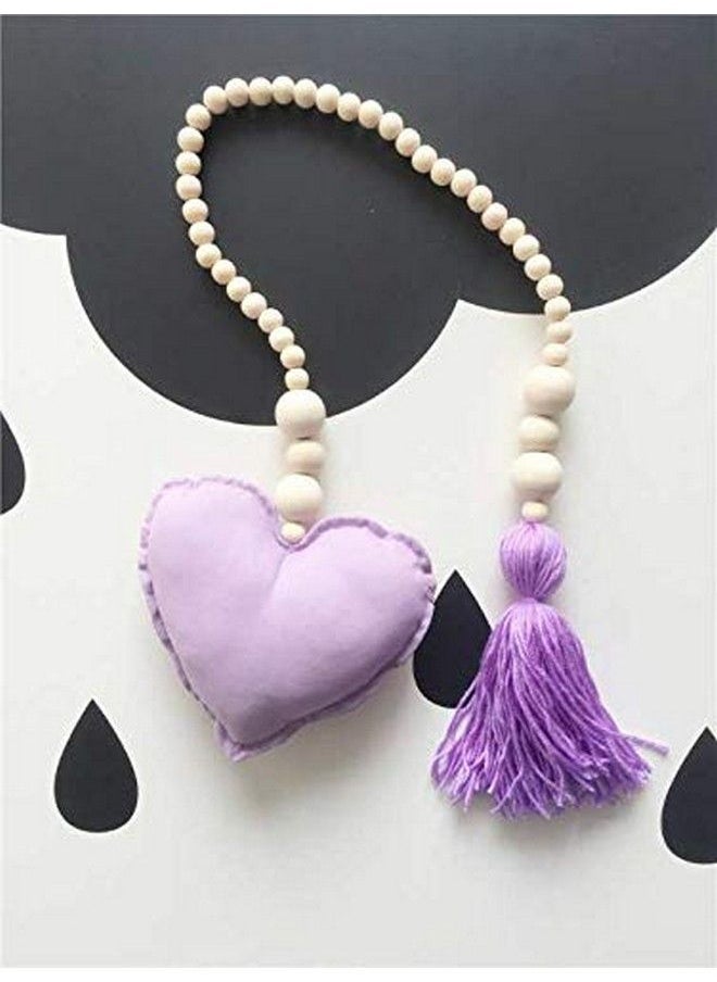 Baby Bucket - Nordic Wooden Beads Ornament Double Star Moon Kids Room Decoration Baby Crib Tent Hanging Pendant Wall Decor Photography Props [Purpleheart] - Image 1