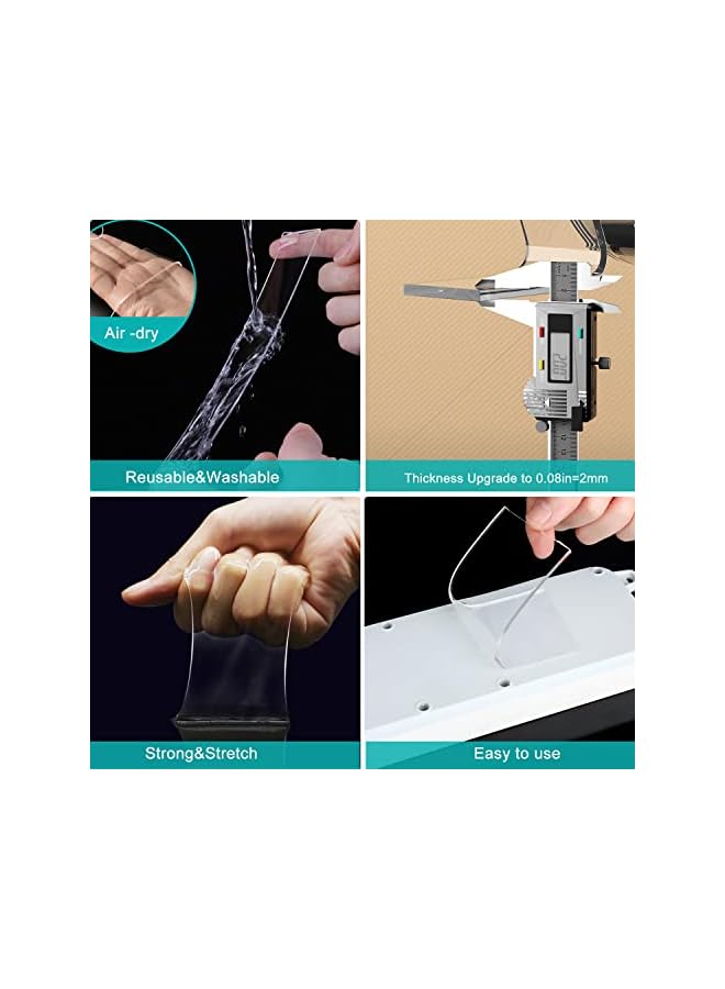 PROMASS promass Nano Heavy Duty Double Sided Tape, Multi-Purpose Removable Mounting Adhesive Tape, Washable Strong Sticky Wall Strips, Transparent Poster Mat for Folder Items, Household 9.8 P  - Image 4