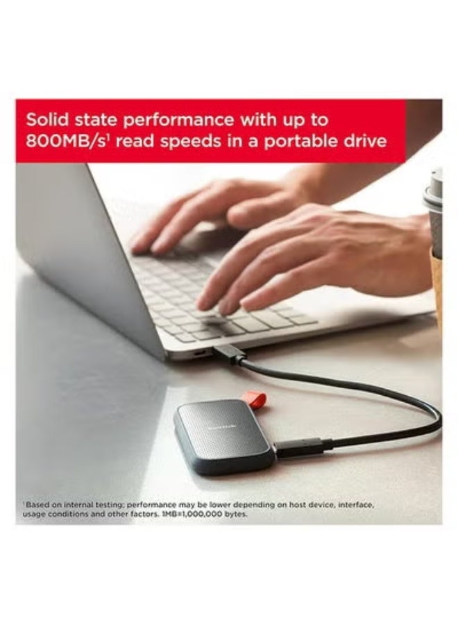 sandisk 2TB Portable SSD USB 3.2 Gen 2, 800MB/s Sequential Read Speed, USB-C, 2m Drop Protection, Compact and Durable Storage for Laptops and Desktops | SDSSDE30-2T00-G26 - Image 4
