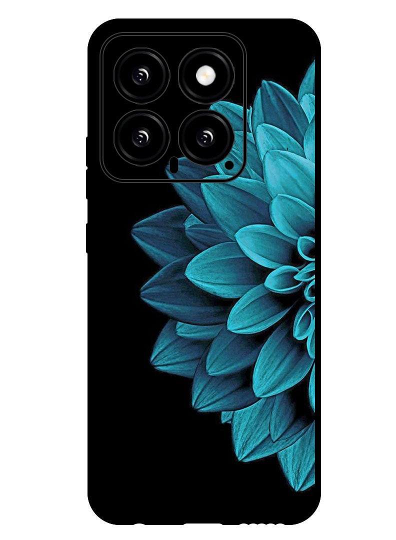 Theodor Protective Case Anti Scratch Shock Proof Bumper Cover For Xiaomi 14 Blue Flower - Image 1