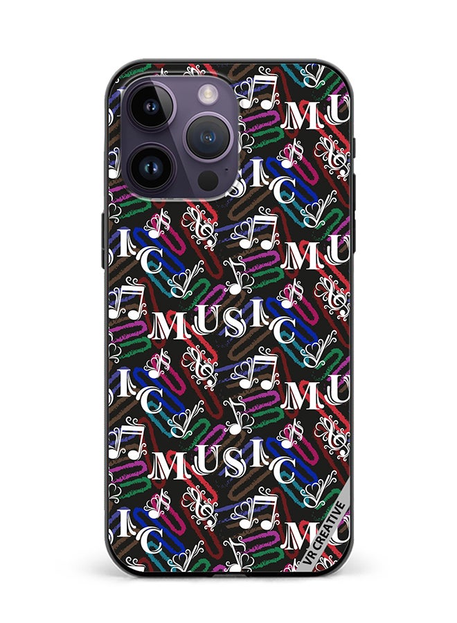VR CREATIVE Protective Case Cover For Apple iPhone 16 Pro Max Music Pattern Design Multicolour