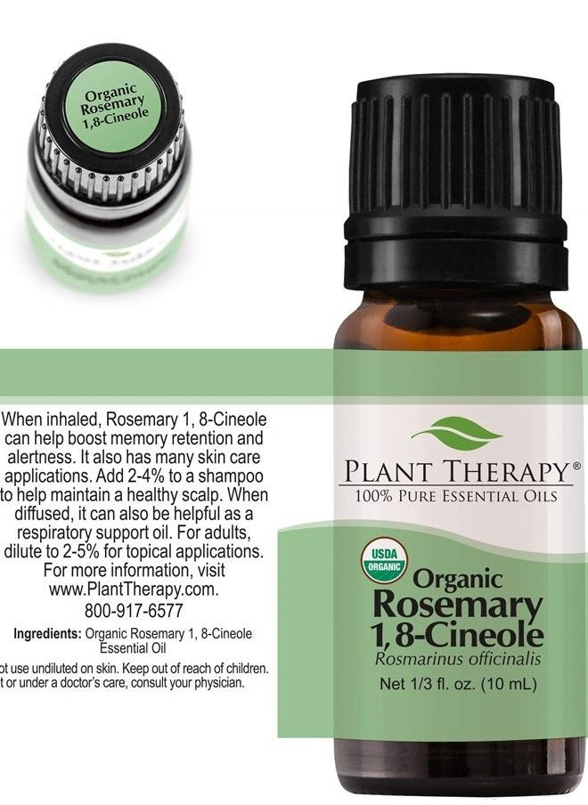 Plant Therapy - Organic Rosemary Essential Oil 100% Pure, USDA Certified Organic, Undiluted, Natural Aromatherapy, Therapeutic Grade 10 mL (1/3 oz) - Image 1