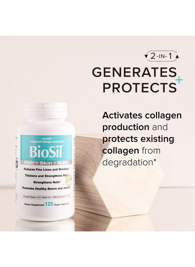 BIOSIL 120 Vegan Capsules With Patented Chosa Complex Increase Collagen Production For Beautiful Hair Skin & Nails Gmo Free 120 Servings - Image 4