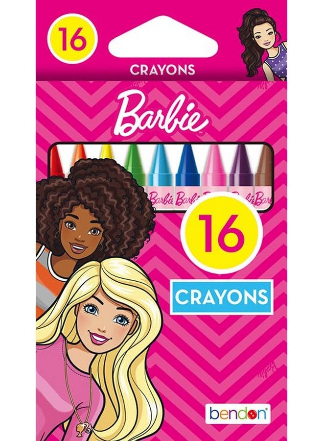 Bendon Barbie Crayons | Barbie Crayon Box | Barbie Crayons for Girls | Barbie Coloring | Barbie Accessories | Barbie Crafts | 16 Count | Multicolor (Modern, 1, Count) - Image 2