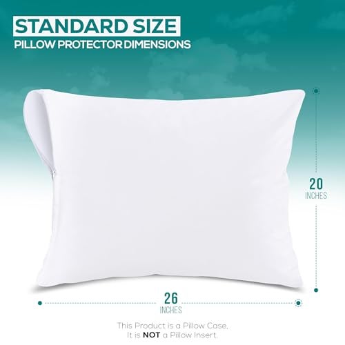 Utopia Bedding Set of 8 Pillow Protectors with Zipper Standard Size Bed Bug and Dust Mite Proof Pillow Covers Ultra Soft Pillow Encasements Moisture Wicking and Waterproof Pillow Cases by Utopia Bedding White - Image 3