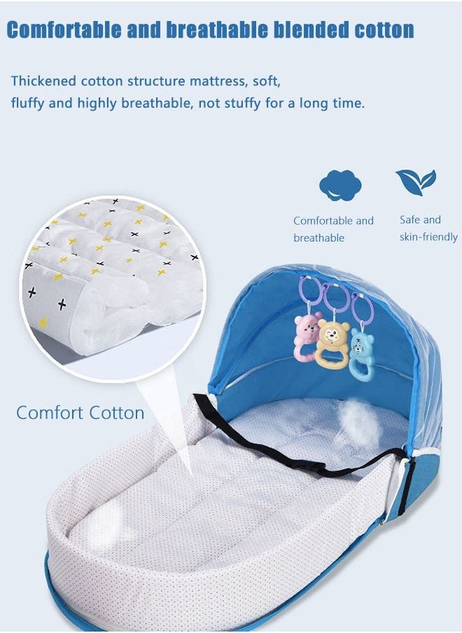 Arabest - Convenient Folding Anti-Pressure Crib, Newborn Baby Isolated Bionic Outing Travel Crib - Image 1