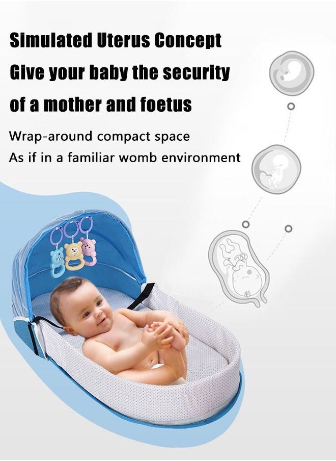 Arabest - Convenient Folding Anti-Pressure Crib, Newborn Baby Isolated Bionic Outing Travel Crib - Image 1