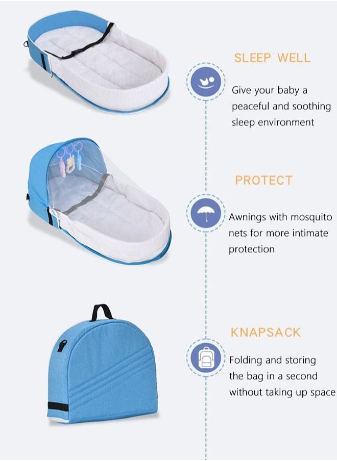 Arabest - Convenient Folding Anti-Pressure Crib, Newborn Baby Isolated Bionic Outing Travel Crib - Image 1