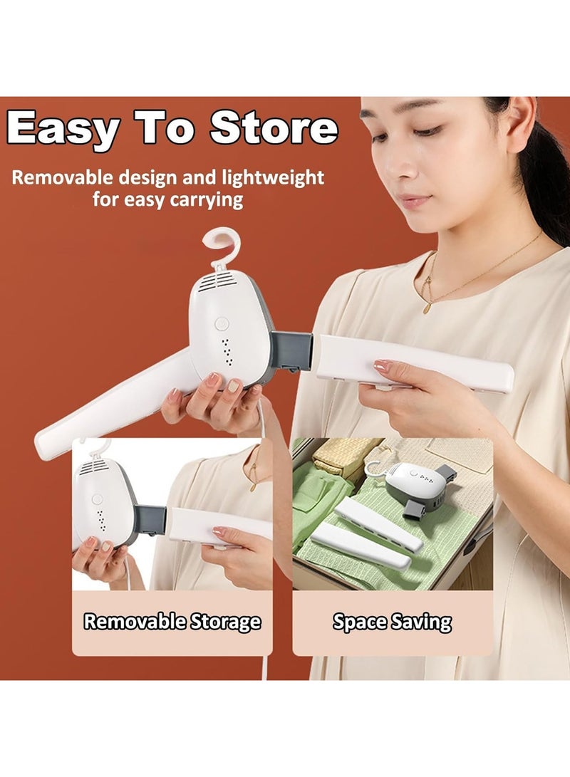 Portable travel dryer, electric mini dryer with shoe dry tube, foldable heating rack, quiet motor, compact multi-functional dryer suitable for apartments and RVS, white - Image 2