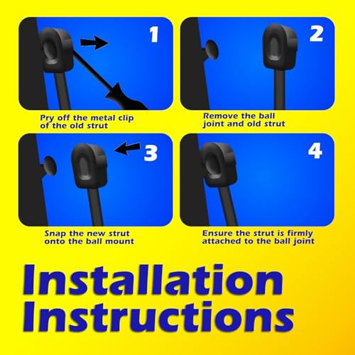 Tuff Support 2 Pieces (Set) Rear Hatch Lift Supports 2009 To 2019 Fiat 500 - Image 5