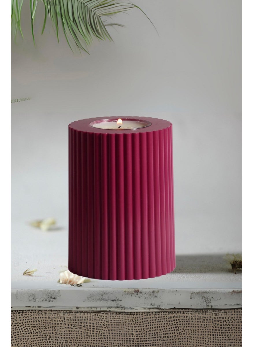 Prime Home 3-Piece Burgundy Candle Holder Decorative Tealight Set Candle Abs Plastic  - Image 1