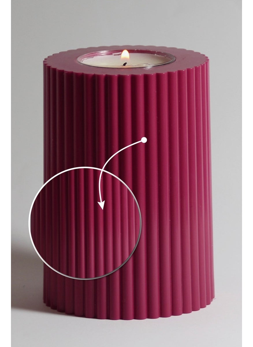 Prime Home 3-Piece Burgundy Candle Holder Decorative Tealight Set Candle Abs Plastic  - Image 2