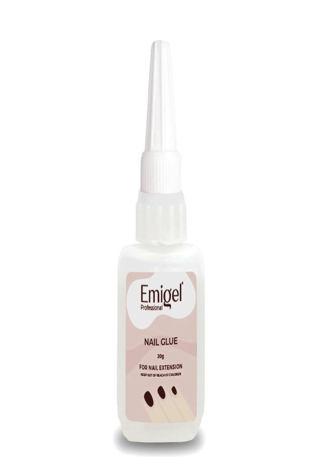 Emigel Professional Nail Glue for Artificial Nail Extensions with Brush On Applicator | Professional Grade | Quick-Drying Glue for Long Lasting and Secure Nail (20g) - Image 1