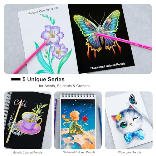 KALOUR 60 Art Drawing Pencils SetIncluding OilBased Metallic Watercolor Neon Macaron Pastel Colored PencilsIdeal for Sketching Coloring DIY CraftsGift for Adults Kids Artists Beginner - Image 3