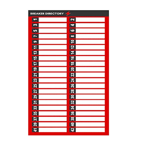 Remarkabel Breaker Panel Labels,11 Pcs Circuit Breaker Label Electrical Panel Labels Breaker Box Stickers,Adhesive Electrical Electric Box Sticker Number Breaker Panel Label for Door Electrical Box (Red) - Image 3