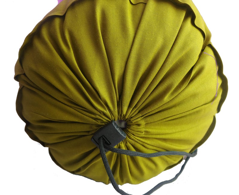 Saffron غطاء وسادة ديوان دائري من القطن الزعفراني قابل للإزالة (10" قطر x 24" طول/25 سم قطر x 60 سم طول) مجموعة من 2 - Image 2