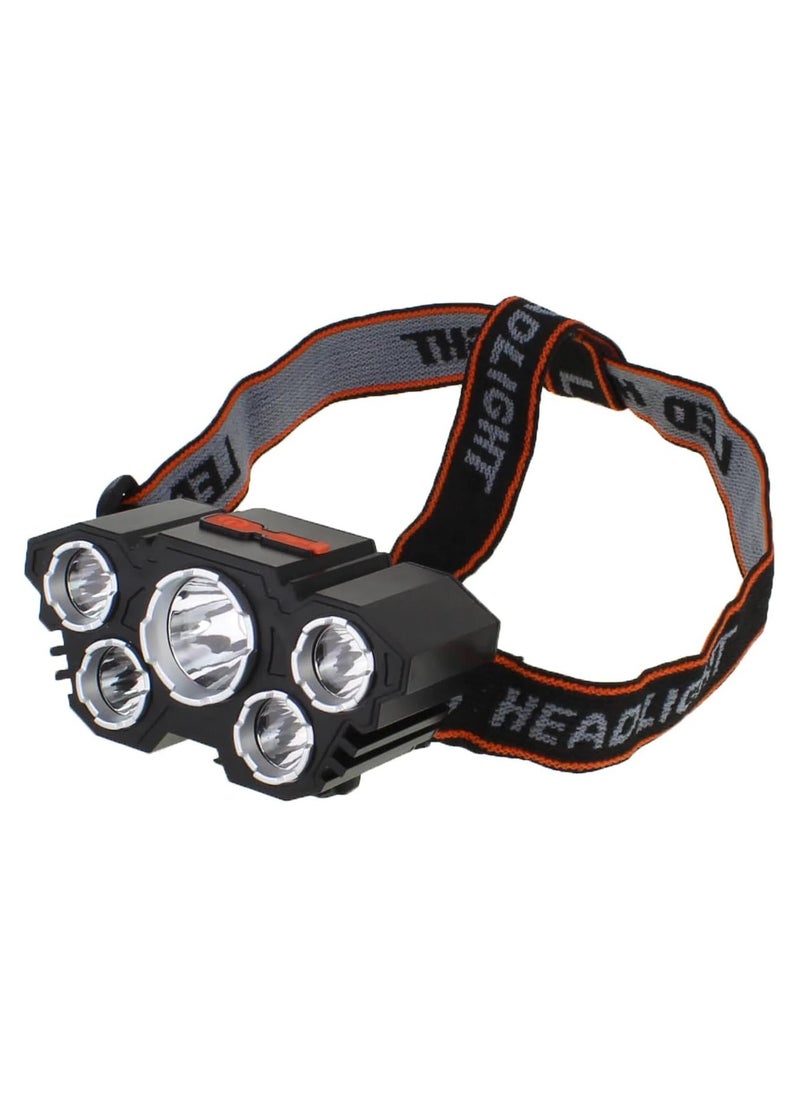 Generic 5 LED Headlamp with 4 Different Lighting Stages, Rechargeable  - Image 2