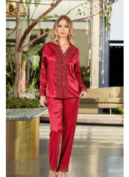 Nurteks 6690 Women's Satin Set of 6-Burgundy  - Image 3