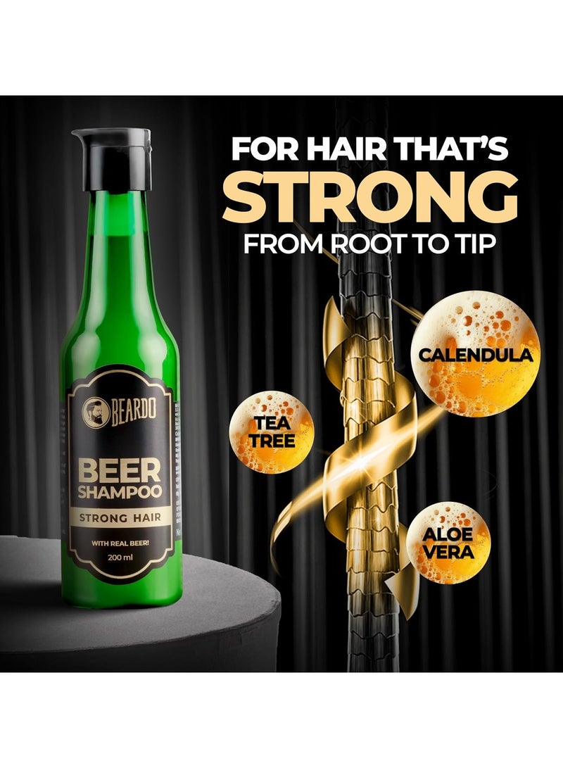 بيردو شامبو البيرة للرجال، 200 مل | لشعر قوي ولامع ولامع | يحتوي على بيرة حقيقية | زيت شجرة الشاي وزيت الصبار وزيت الآذريون | خالٍ من الكبريتات والبارابين - Image 2