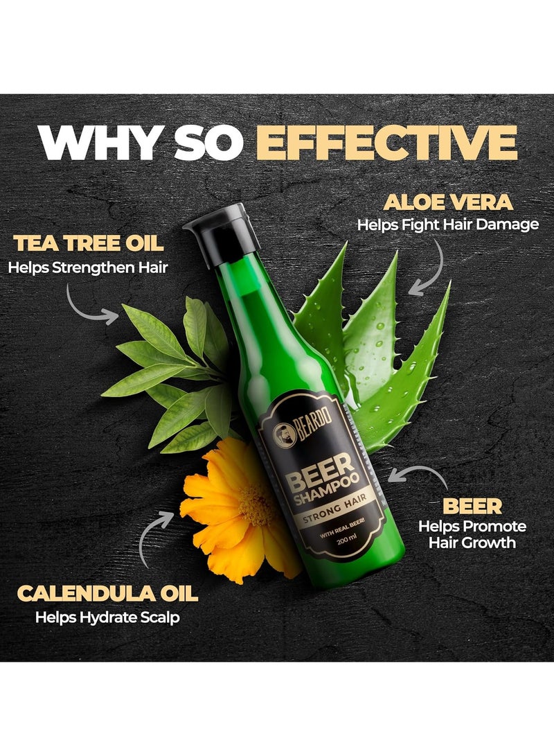 بيردو شامبو البيرة للرجال، 200 مل | لشعر قوي ولامع ولامع | يحتوي على بيرة حقيقية | زيت شجرة الشاي وزيت الصبار وزيت الآذريون | خالٍ من الكبريتات والبارابين - Image 4