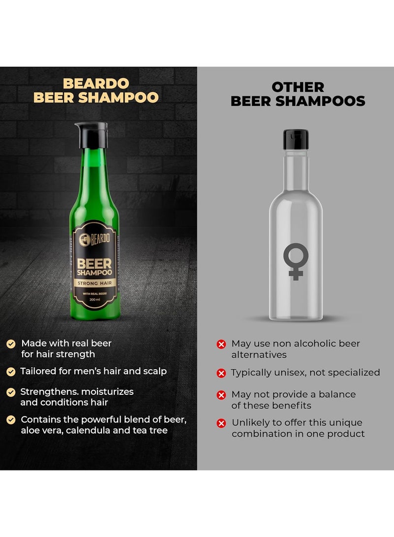 بيردو شامبو البيرة للرجال، 200 مل | لشعر قوي ولامع ولامع | يحتوي على بيرة حقيقية | زيت شجرة الشاي وزيت الصبار وزيت الآذريون | خالٍ من الكبريتات والبارابين - Image 5