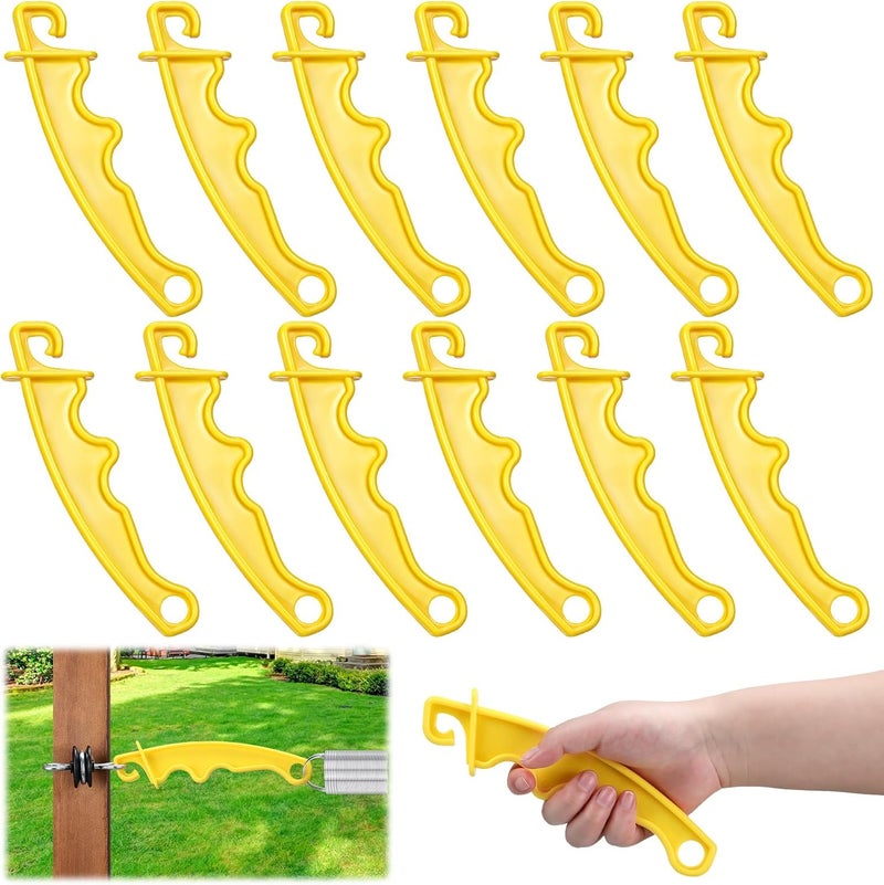 Tondiamo Tondiamo 12 Pack Electric Fence Plastic Gate Electric Fence Gate Handles 8 Inch Insulated Handle Insulated Plastic Handle for Electric Fence Gates Yellow  - Image 1