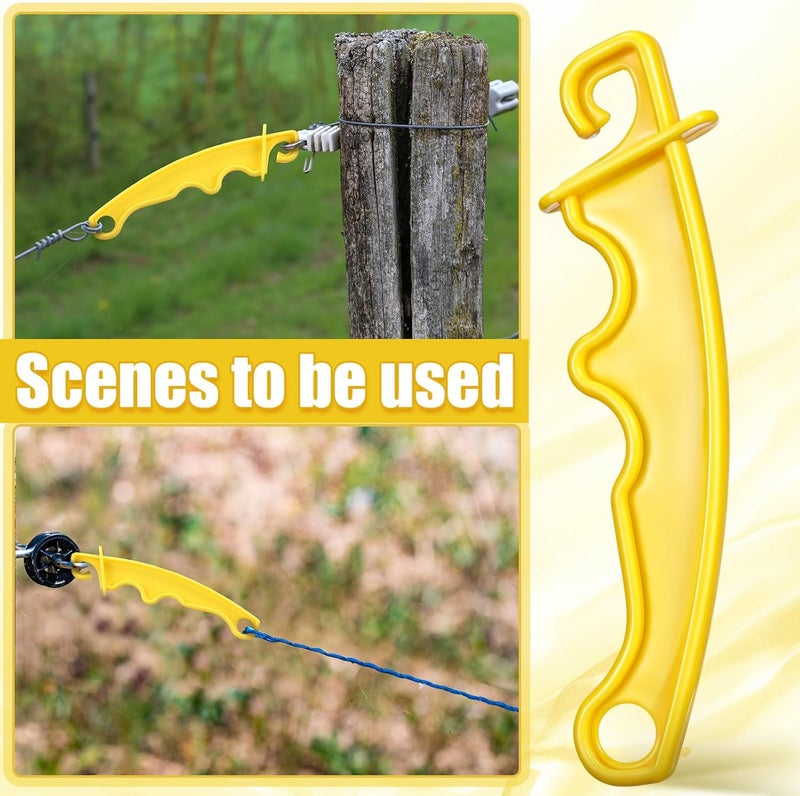 Tondiamo Tondiamo 12 Pack Electric Fence Plastic Gate Electric Fence Gate Handles 8 Inch Insulated Handle Insulated Plastic Handle for Electric Fence Gates Yellow  - Image 5