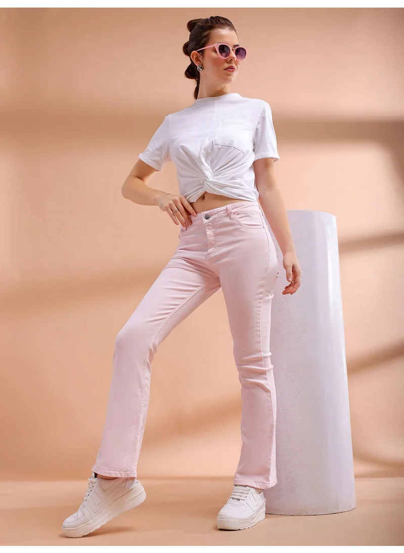 مرفوعة Women Bootcut Pink Jeans